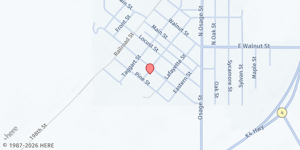 Map showing Pantry of Hope at 329 Elm St., Nortonville, KS