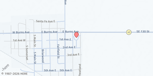 Map showing Norwich Bread Basket at 623 E. Burns Ave., Norwich, KS