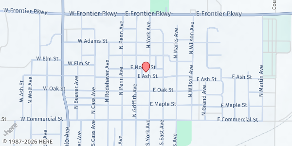Map showing Faith Lutheran Church at 404 N York Ave, Oberlin, KS