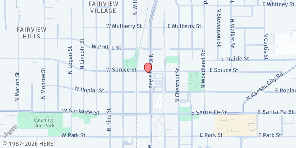 Map showing Second Baptist Church at 331 N Kansas Avenue, Olathe, KS