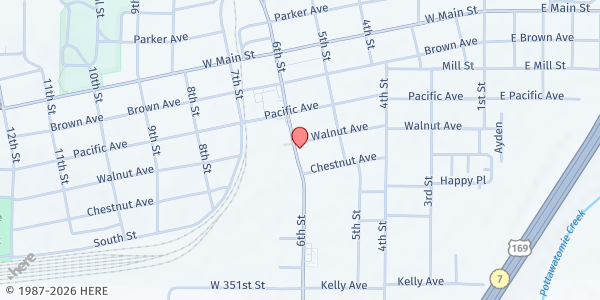 Map showing Community Senior Service at 811 6th Street, Osawatomie, KS