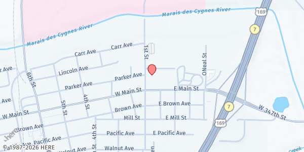 Map showing Tri-Ko, Inc at 301 1st St., Osawatomie, KS