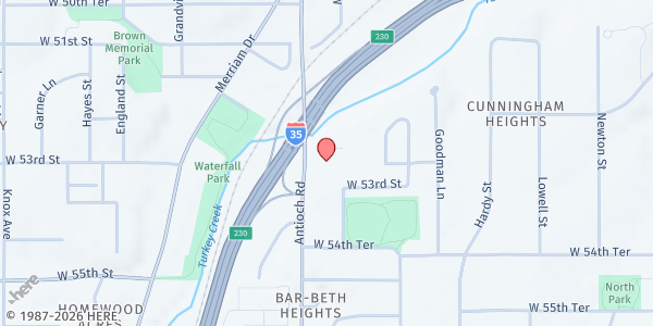 Map showing The Storehouse- Antioch Church at 5201 Antioch Road, Overland Park, KS
