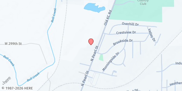 Map showing Cross Point Assembly of God at 1016 N Pearl Street, Paola, KS