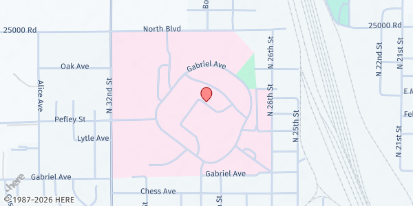 Map showing Parsons State Hospital - Cafeteria at 2601 Gabriel, Parsons, KS