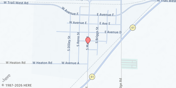 Map showing Plainview Mennonite Church at 5 Ave. C, Partridge, KS