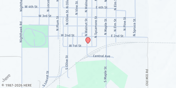 Map showing Peabody Senior Center at 106 North Walnut Street, Peabody, KS