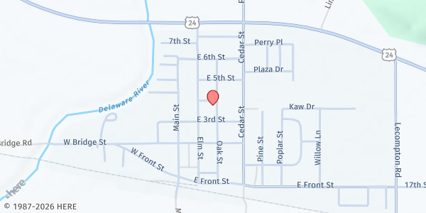 Map showing Saint Theresa Catholic Church at 310 Oak Street, Perry, KS