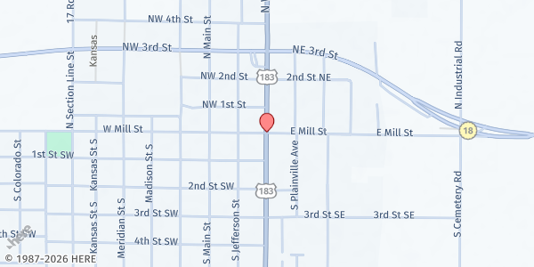 Map showing Plainville Food Pantry at , Plainville, KS