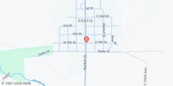 Map showing Grace Place at 108 E 5th, Portis, KS