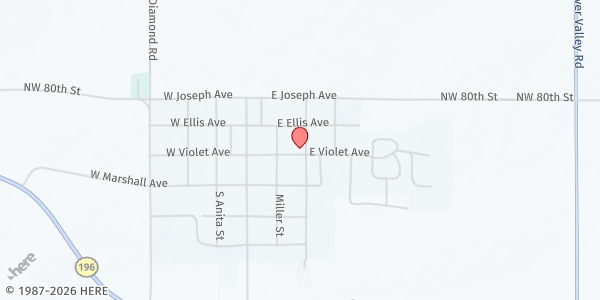 Map showing Food Of Life at 222 E. Violet St., Potwin, KS