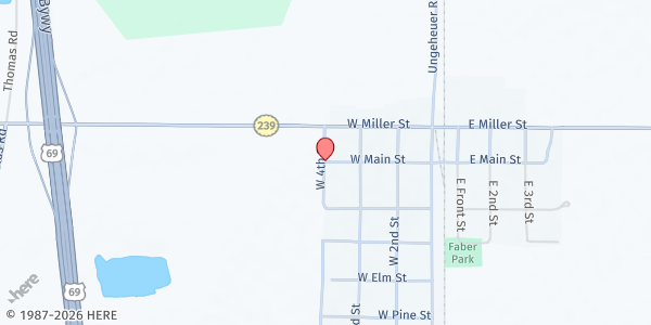 Map showing Prescott United Methodist Church - Reach Out Food Pantry at 202 West 4th Street, Prescott, KS