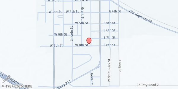 Map showing Quinter Reformed Presbyterian Church at 719 Gove St, Quinter, KS