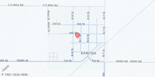 Map showing City of Ramona at City of Ramona, Ramona, KS