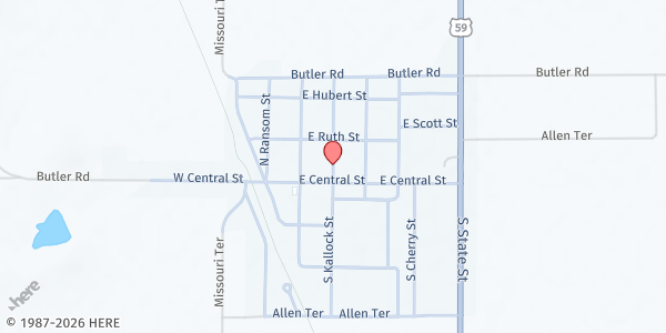 Map showing Richmond UMC Community Food Pantry at 116 N. Kallock St., Richmond, KS