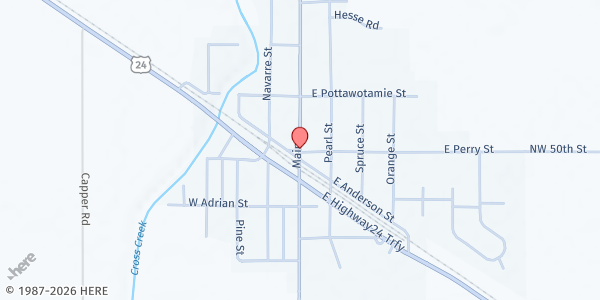 Map showing Rossville UMC at , Rossville, KS