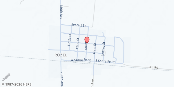 Map showing The Food Pantry - Rozel at Smith & Grand, Rozel, KS