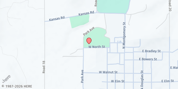 Map showing Chautauqua County Mobile Food Pantry - Sedan at 610 Park East Ave., Sedan, KS