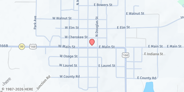 Map showing Sedan SKIL at 124 E Main St, Sedan, KS