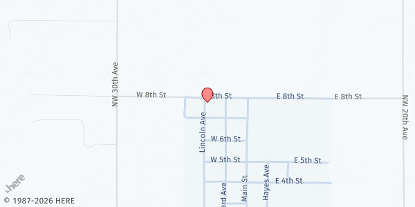 Map showing St. Francis Xavier Heritage Association at 719 Lincoln Ave, Seward, KS