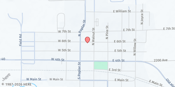 Map showing Solomon Housing Authority at 105 W 6th, Solomon, KS