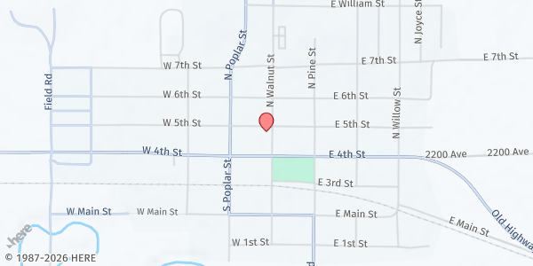 Map showing United Methodist Church at 111 N Walnut St, Solomon, KS