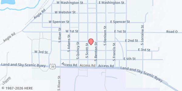 Map showing St Francis United Methodist Church at 512 S Scott St, St Francis, KS