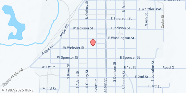 Map showing United Methodist Church - St Francis at 104 W Webster St, St Francis, KS