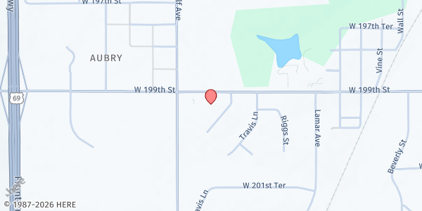Map showing Stilwell Baptist Caring at 19950 Broadmoor Lane, Stilwell, KS