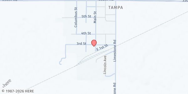 Map showing Tampa Senior Center at 113 West 3rd, Tampa, KS