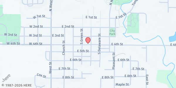 Map showing Good Shepherd Thriftshop & Food Bank - Food Distribution Center at 423 E 4th St, Tonganoxie, KS