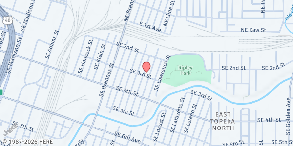 Map showing Bread of Life - Main Location at 235 Lime St, Topeka, KS