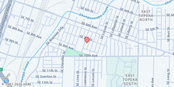 Map showing Breadbasket at 708 Southeast Lime Street, Topeka, KS