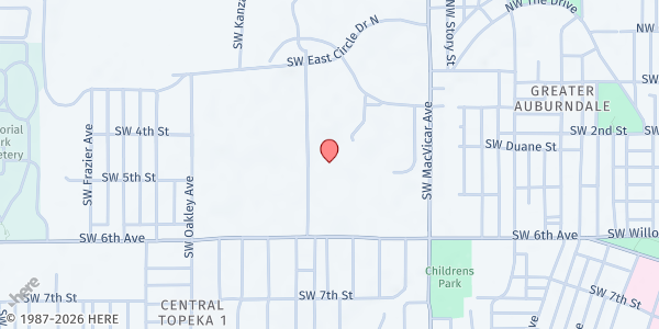 Map showing Capital City School at 500 SW Tuffy Kellogg Drive, Topeka, KS