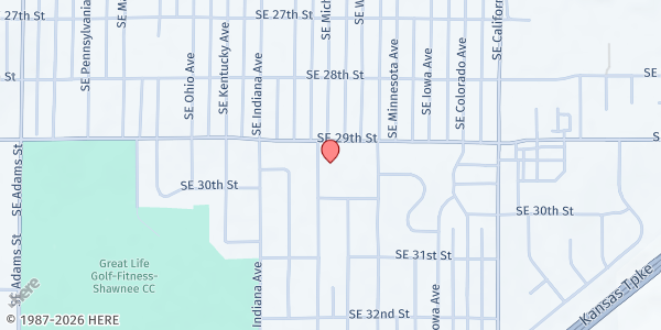 Map showing I Care, Incorporated at 2914 SE Michigan, Topeka, KS