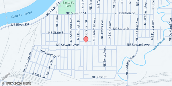 Map showing In God's House Church at 1616 NE Seward Ave, Topeka, KS