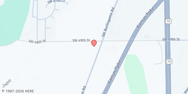 Map showing Maranatha Baptist Fellowship at 4935 SW. Burlingame Rd., Topeka, KS