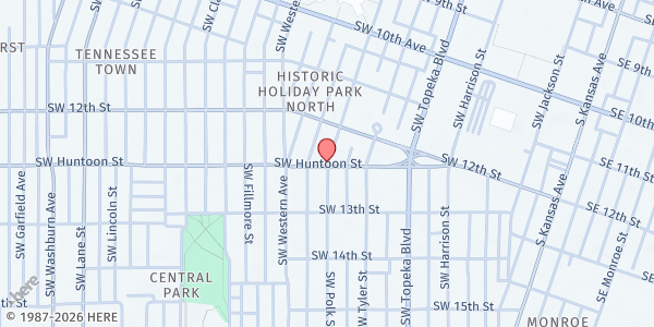 Map showing New Hope Pantry Polk Street at Polk Street, Topeka, KS