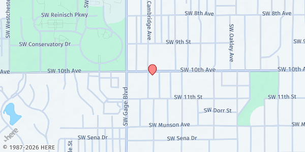 Map showing New Life Baptist Church at 3601 SW. 10th Ave., Topeka, KS