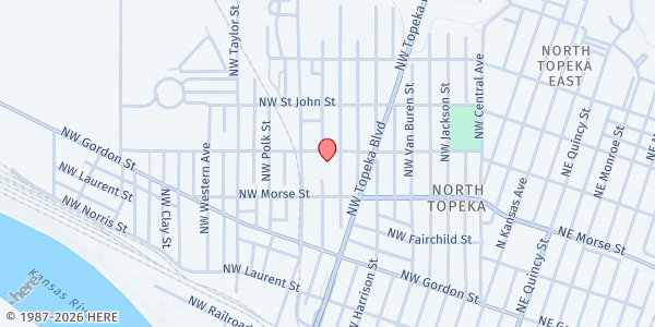 Map showing RMI Pantry at 1231 NW. Eugene St., Topeka, KS