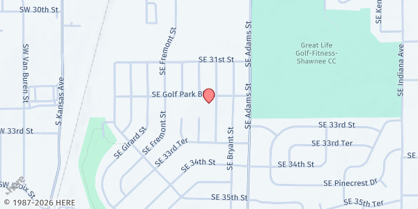 Map showing SENT Inc. at 455 SE Golf Park Blvd, Topeka, KS