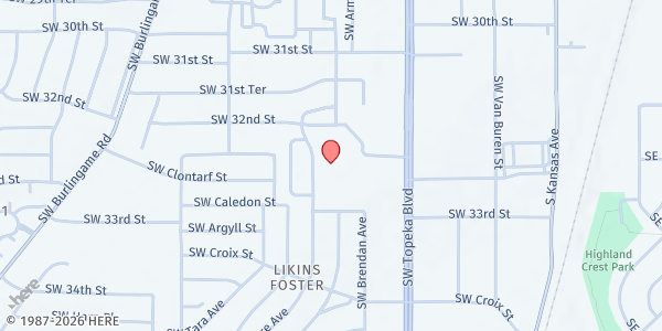 Map showing Topeka Turnaround Team at 3245 SW. Topeka Blvd., Topeka, KS