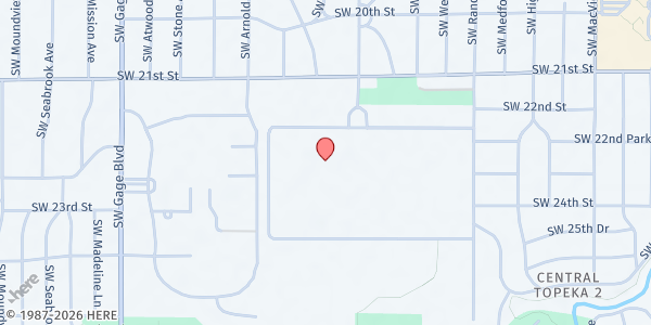 Map showing Town and Country Christian Church - Food Distribution Center at 3107 SW 21st St, Topeka, KS