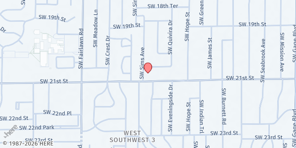 Map showing Trinity Presbyterian Church at 4746 SW 21st Street, Topeka, KS