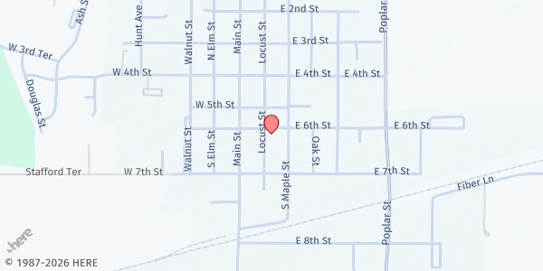 Map showing Wellsville Family Worship - Food Distribution Center at Wellsville Family Worship, Township of Franklin, KS