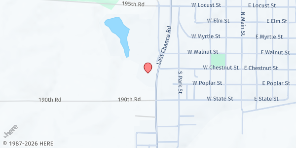 Map showing Troy Community Center at 1225 Last Chance Rd, Troy, KS