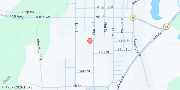 Map showing Sunset Haven Apartments at 940 Frazier Street, Valley Falls, KS