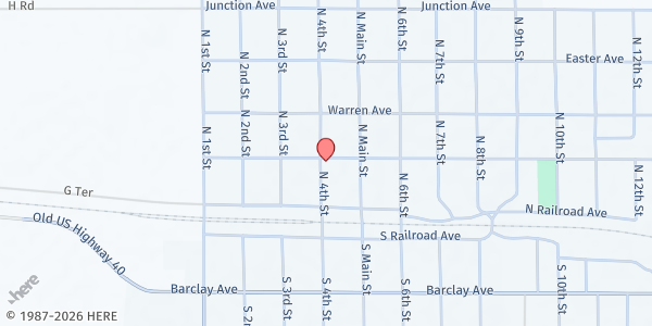 Map showing Trego County Senior Citizen Center at 413 Russell Ave, Wakeeney, KS