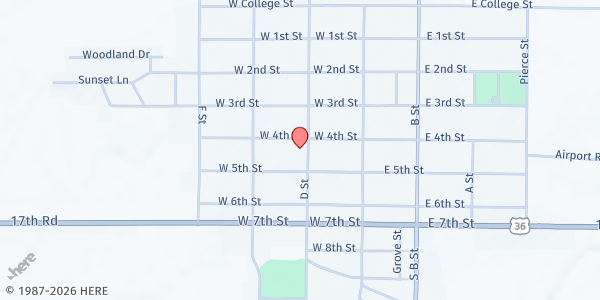 Map showing Good Shepherd Lutheran Church at 401 D Street, Washington, KS