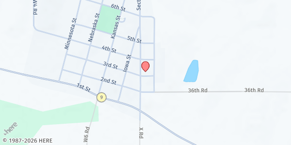 Map showing Wetmore Bible Church at 116 3rd St., Wetmore, KS